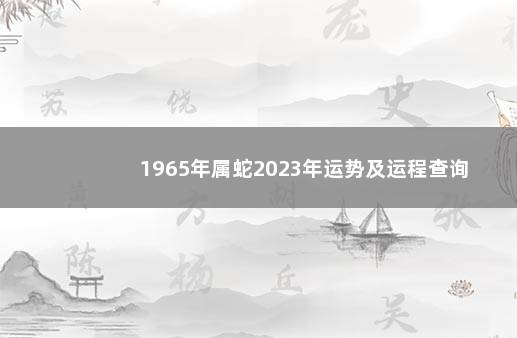 1965年属蛇2023年运势及运程查询