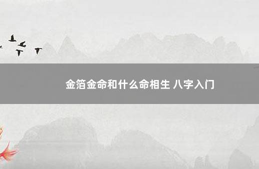 金箔金命和什么命相生 八字入门