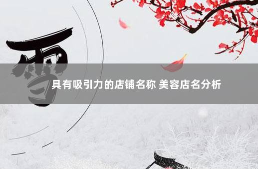 具有吸引力的店铺名称 美容店名分析