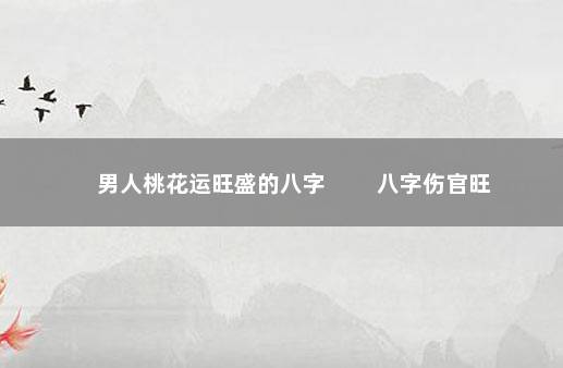 男人桃花运旺盛的八字 　　八字伤官旺