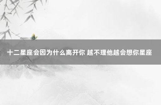 十二星座会因为什么离开你 越不理他越会想你星座