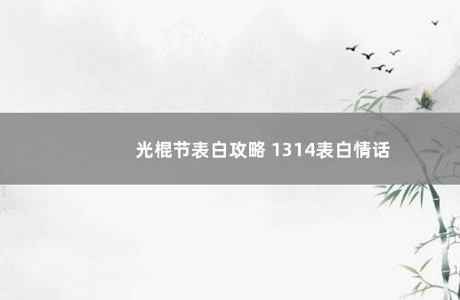 光棍节表白攻略 1314表白情话