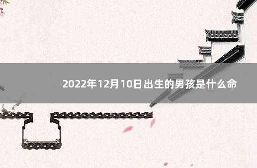 2022年12月10日出生的男孩是什么命