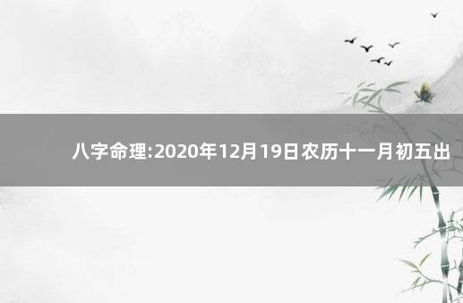 八字命理:2020年12月19日农历十一月初五出生的宝宝五行取名 取名