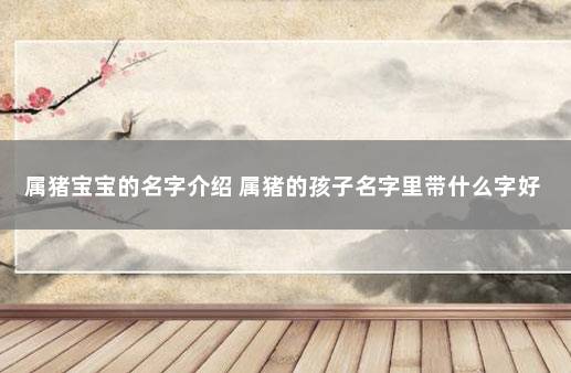属猪宝宝的名字介绍 属猪的孩子名字里带什么字好