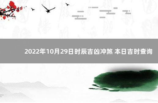 2022年10月29日时辰吉凶冲煞 本日吉时查询