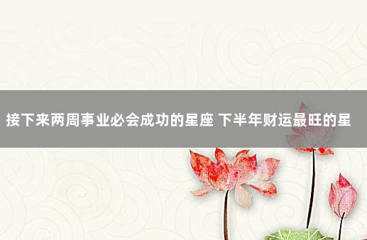接下来两周事业必会成功的星座 下半年财运最旺的星座