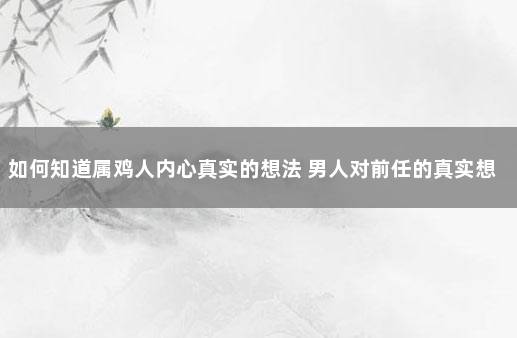 如何知道属鸡人内心真实的想法 男人对前任的真实想法