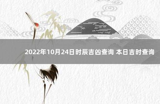 2022年10月24日时辰吉凶查询 本日吉时查询