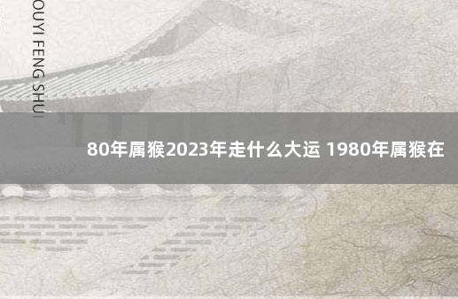 80年属猴2023年走什么大运 1980年属猴在2023年运势