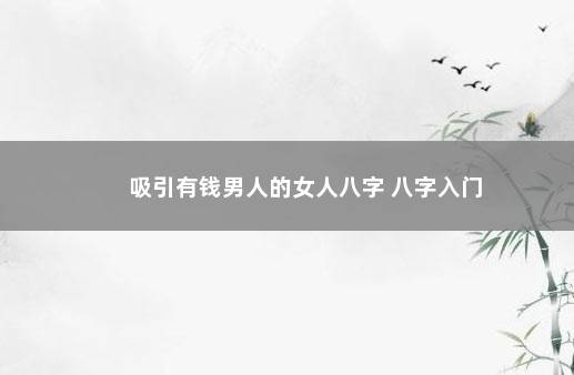 吸引有钱男人的女人八字 八字入门