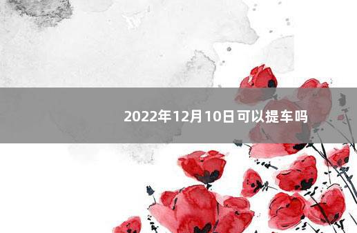 2022年12月10日可以提车吗