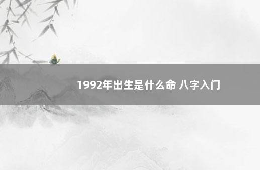 1992年出生是什么命 八字入门