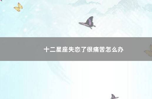 十二星座失恋了很痛苦怎么办