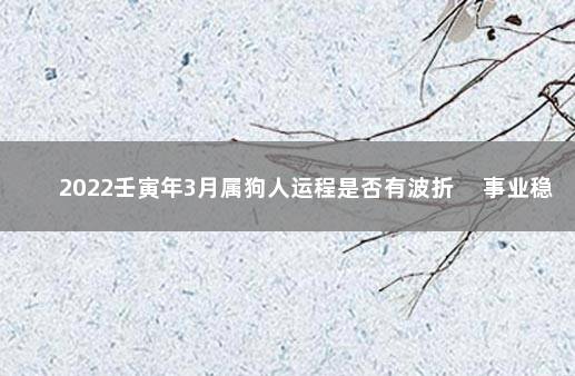 2022壬寅年3月属狗人运程是否有波折 　事业稳定起伏小