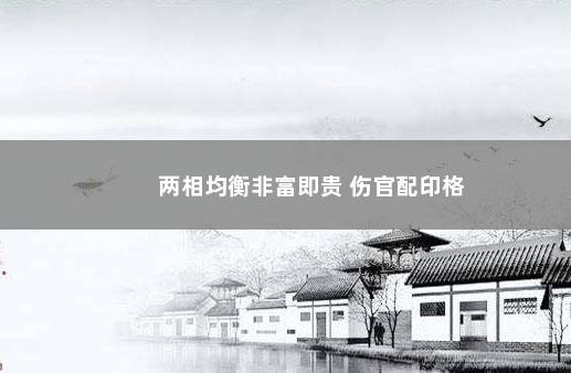 两相均衡非富即贵 伤官配印格