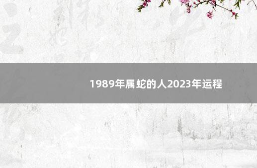 1989年属蛇的人2023年运程