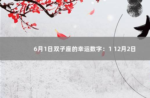 6月1日双子座的幸运数字：1 12月2日