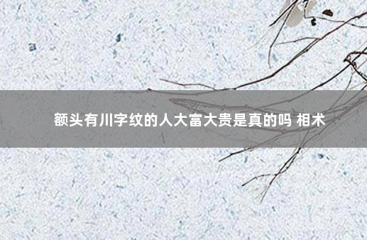 额头有川字纹的人大富大贵是真的吗 相术