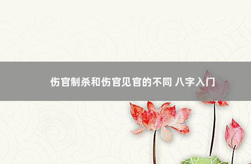 伤官制杀和伤官见官的不同 八字入门