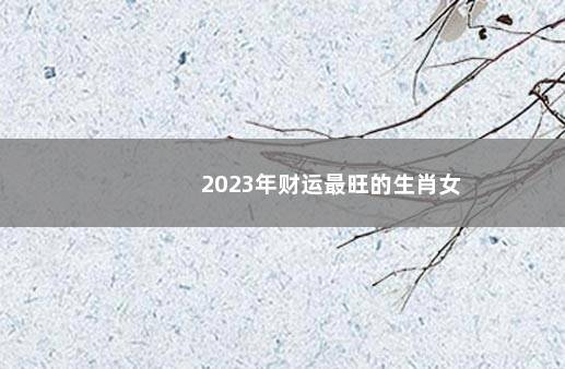 2023年财运最旺的生肖女