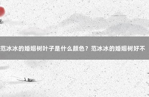 范冰冰的婚姻树叶子是什么颜色？范冰冰的婚姻树好不好？ 范冰冰跟李晨真的分手了吗?
