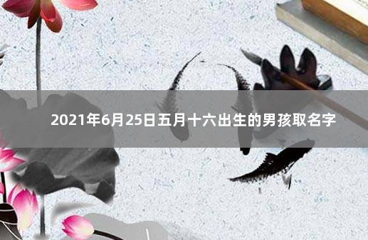 2021年6月25日五月十六出生的男孩取名字 　　这天出生宝宝的五行八字