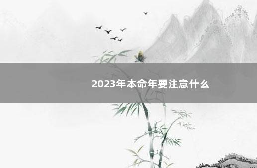 2023年本命年要注意什么