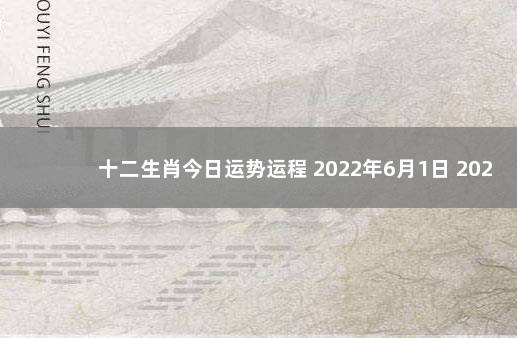 十二生肖今日运势运程 2022年6月1日 2022年12月5日