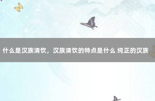 什么是汉族清饮，汉族清饮的特点是什么 纯正的汉族人