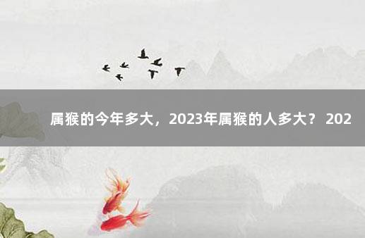 属猴的今年多大，2023年属猴的人多大？ 2022年属猴多大