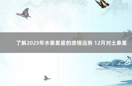 了解2023年水象星座的感情运势 12月对土象星座
