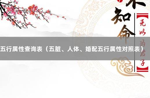 五行属性查询表（五脏、人体、婚配五行属性对照表） 五行五音五脏对应表