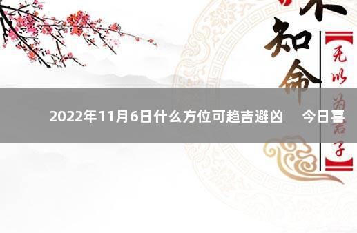 2022年11月6日什么方位可趋吉避凶 　今日喜神方位变化