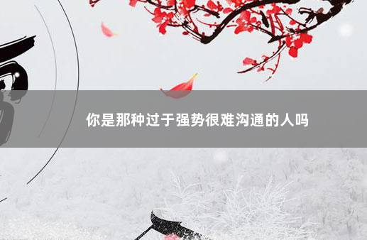 你是那种过于强势很难沟通的人吗