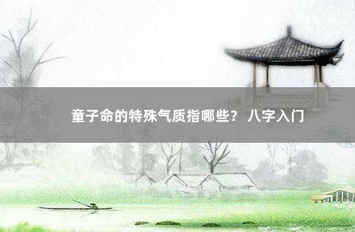童子命的特殊气质指哪些？ 八字入门