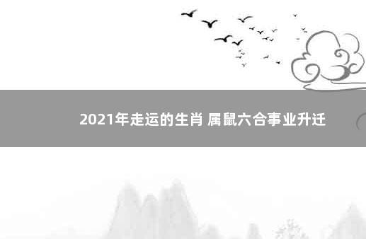 2021年走运的生肖 属鼠六合事业升迁