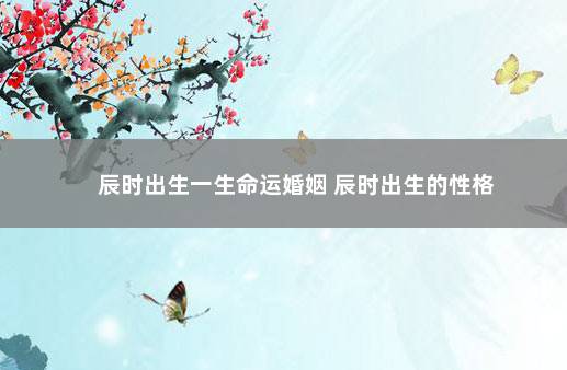 辰时出生一生命运婚姻 辰时出生的性格