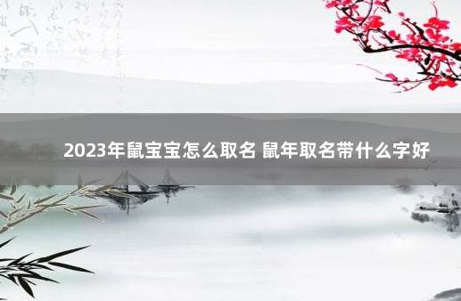 2023年鼠宝宝怎么取名 鼠年取名带什么字好