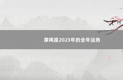 摩羯座2023年的全年运势