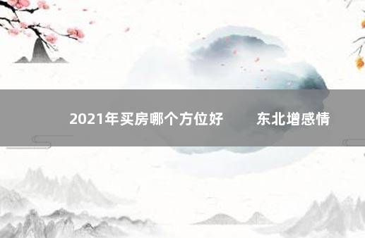 2021年买房哪个方位好 　　东北增感情