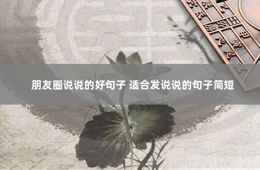 朋友圈说说的好句子 适合发说说的句子简短