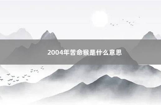 2004年苦命猴是什么意思 　　