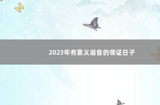 2023年有意义谐音的领证日子