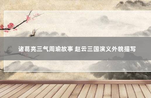 诸葛亮三气周瑜故事 赵云三国演义外貌描写