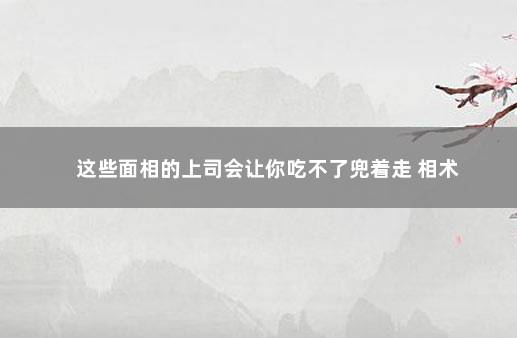 这些面相的上司会让你吃不了兜着走 相术