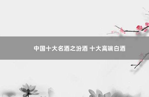 中国十大名酒之汾酒 十大高端白酒
