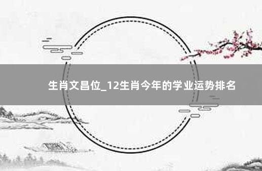 生肖文昌位_12生肖今年的学业运势排名