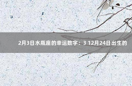 2月3日水瓶座的幸运数字：3 12月24日出生的人命好吗