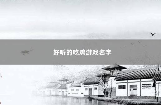 好听的吃鸡游戏名字 　　